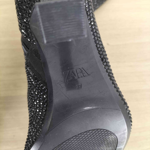 ザラ ZARA シャイニーディテール ショート ブーツ レディース 37