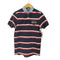 トミーヒルフィガー TOMMY HILFIGER Slim Fit ロゴワッペン ボーダー S/S ポロシャツ メンズ import:M
