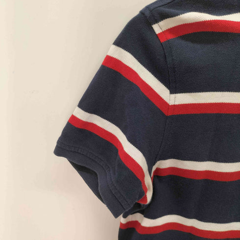 トミーヒルフィガー TOMMY HILFIGER Slim Fit ロゴワッペン ボーダー S/S ポロシャツ メンズ import:M