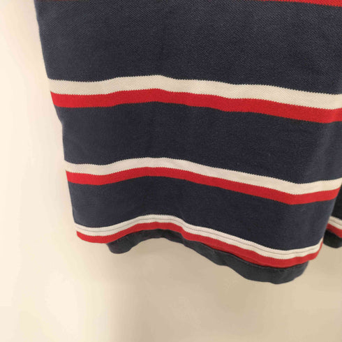 トミーヒルフィガー TOMMY HILFIGER Slim Fit ロゴワッペン ボーダー S/S ポロシャツ メンズ import:M