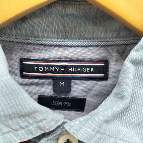 トミーヒルフィガー TOMMY HILFIGER Slim Fit ロゴワッペン ボーダー S/S ポロシャツ メンズ import:M