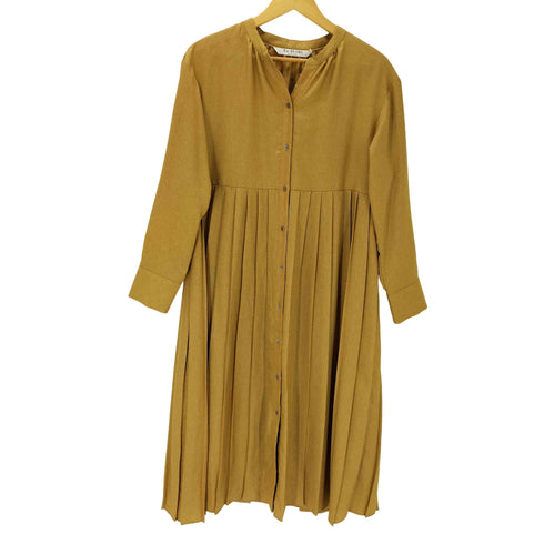 レイビームス Ray BEAMS 25AW プリーツ キリカエ キーネック ワンピース レディース FREE