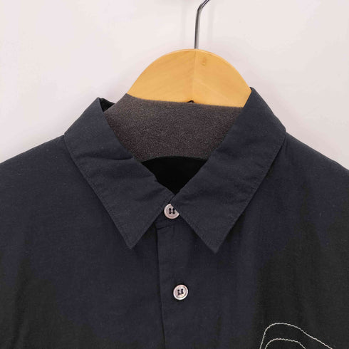 LQ MEN シルク混 刺繍デザインシャツ メンズ
