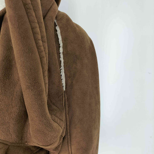 ズッカ ZUCCa ビッグフーディ 裏地ボア フェイク スウェード クロップド ジップアップ パーカー レディース JPN:M