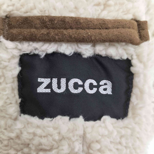 ズッカ ZUCCa ビッグフーディ 裏地ボア フェイク スウェード クロップド ジップアップ パーカー レディース JPN:M