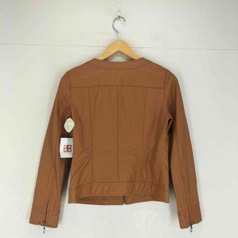 アンタイトル UNTITLED lamb leather ラムレザーノーカラージャケット レディース 2