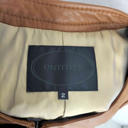 アンタイトル UNTITLED lamb leather ラムレザーノーカラージャケット レディース 2