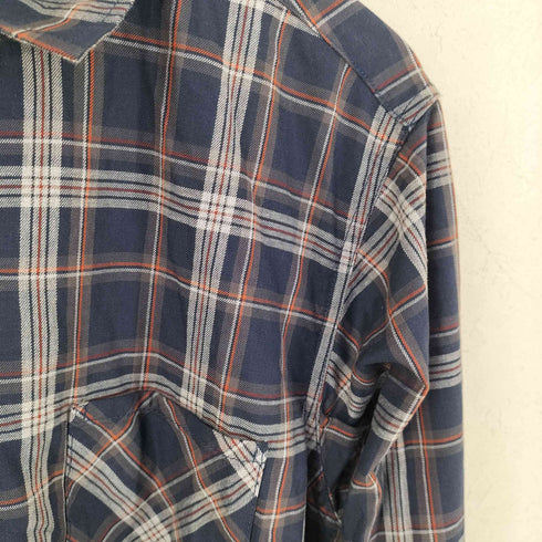 one percent thirteen NAVY TARTAN SHIRT オープンカラー シャツ メンズ JPN:XL