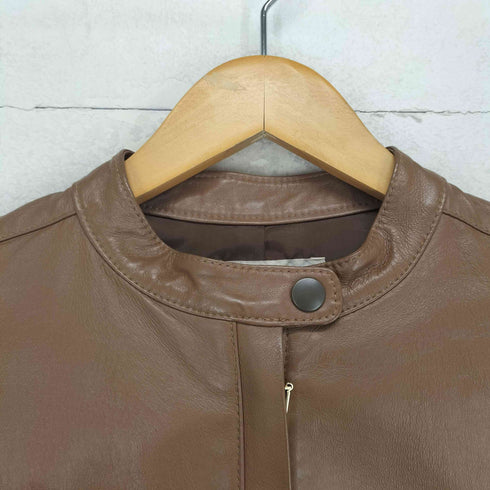 シンプリシテェ SIMPLICITE pig leather ピッグレザー比翼シングルライダースジャケット レディース 40