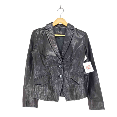 バナナリパブリック BANANA REPUBLIC lamb leather 00s ラムレザー2Bテーラードジャケット レディース S