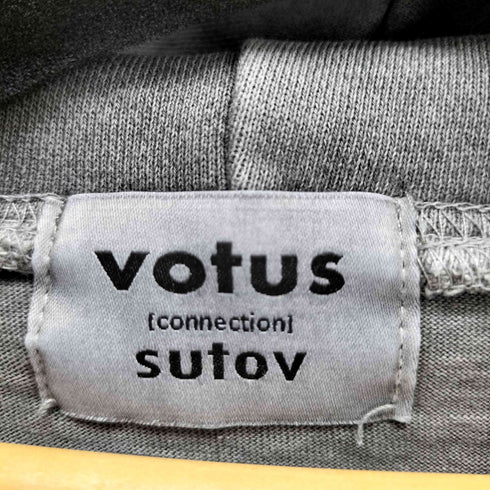 votus レイヤードデザインダメージ加工ピグメントフーディ メンズ