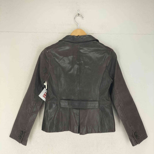 ストロベリーフィールズ STRAWBERRY-FIELDS lamb leather ラムレザー1Bテーラードジャケット レディース
