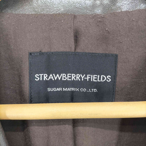 ストロベリーフィールズ STRAWBERRY-FIELDS lamb leather ラムレザー1Bテーラードジャケット レディース