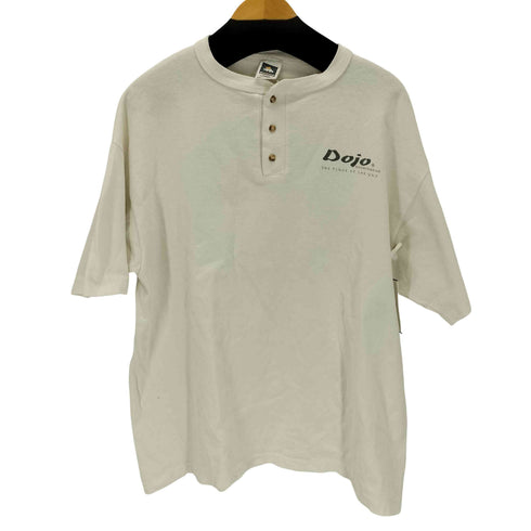 コットンデラックス COTTON DELUXE 90-00s USA製 両面プリント S/SヘンリーネックTシャツ シングルステッチ メンズ JPN:XL
