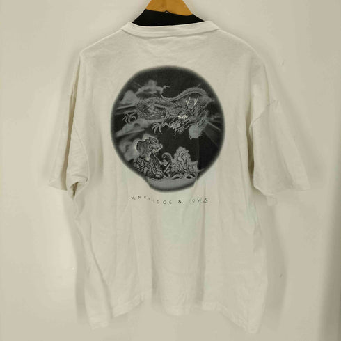 コットンデラックス COTTON DELUXE 90-00s USA製 両面プリント S/SヘンリーネックTシャツ シングルステッチ メンズ JPN:XL