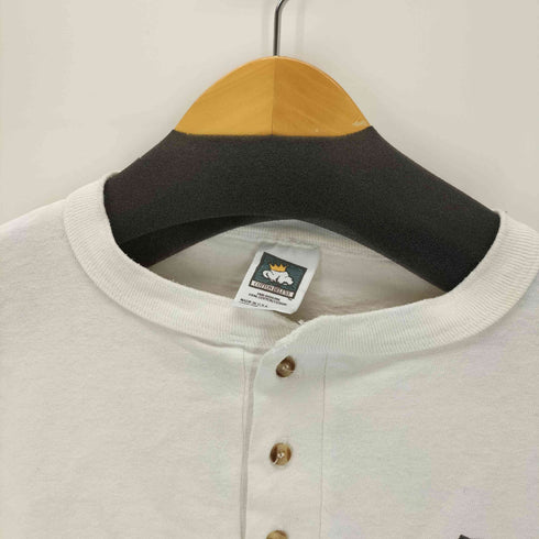 コットンデラックス COTTON DELUXE 90-00s USA製 両面プリント S/SヘンリーネックTシャツ シングルステッチ メンズ JPN:XL
