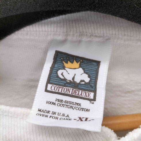 コットンデラックス COTTON DELUXE 90-00s USA製 両面プリント S/SヘンリーネックTシャツ シングルステッチ メンズ JPN:XL