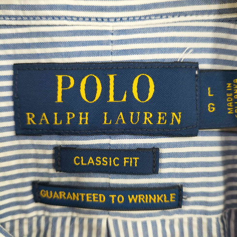ポロラルフローレン POLO RALPH LAUREN GUARANTEED TO WRINKLE シアサッカー ボタンダウンシャツ メンズ JPN:L