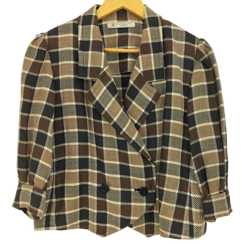 ジバンシィ GIVENCHY チェック ダブルブレスト 1B テーラードジャケット レディース JPN:13号