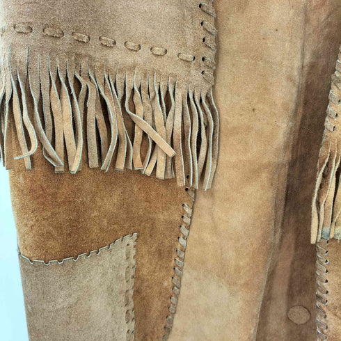 スエードレザー フリンジ カジュアル ベスト メンズ