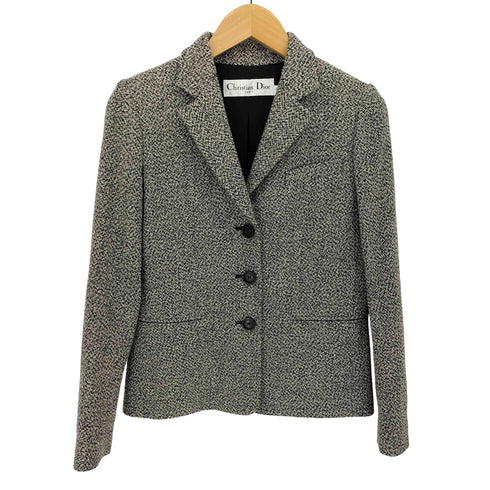 クリスチャンディオール Christian Dior 3B ツイード テーラード ジャケット レディース FR:34