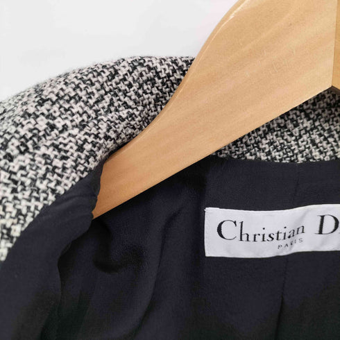 クリスチャンディオール Christian Dior 3B ツイード テーラード ジャケット レディース FR:34