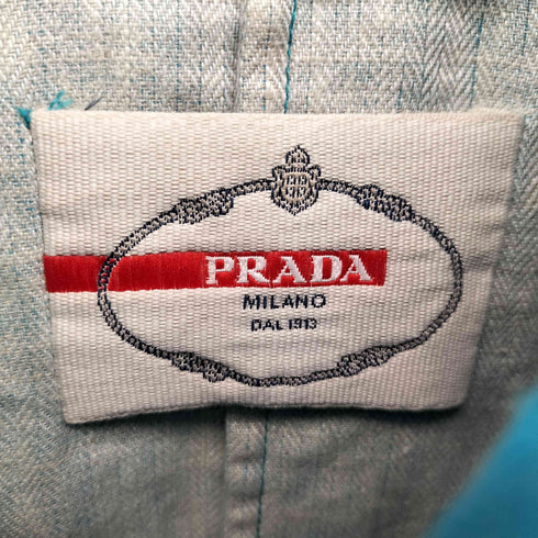 プラダ PRADA ウッドボタン リネン ステンカラー コート レディース EUR:38