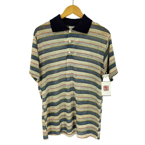 ORO Golden Threads 70-80S シースルー ボーダー S/S ポロシャツ VINTAGE メンズ import:XL