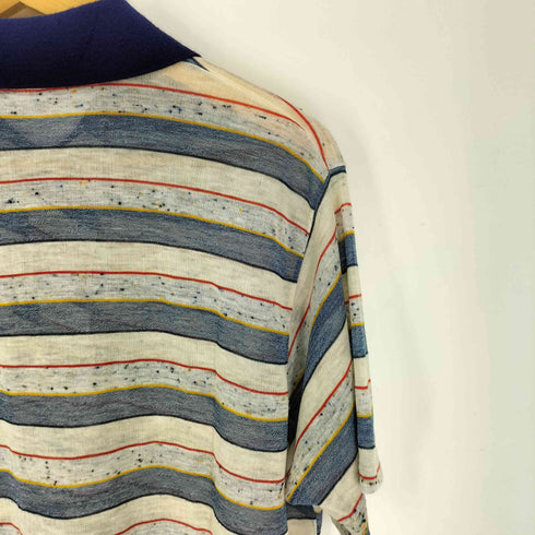 ORO Golden Threads 70-80S シースルー ボーダー S/S ポロシャツ VINTAGE メンズ import:XL