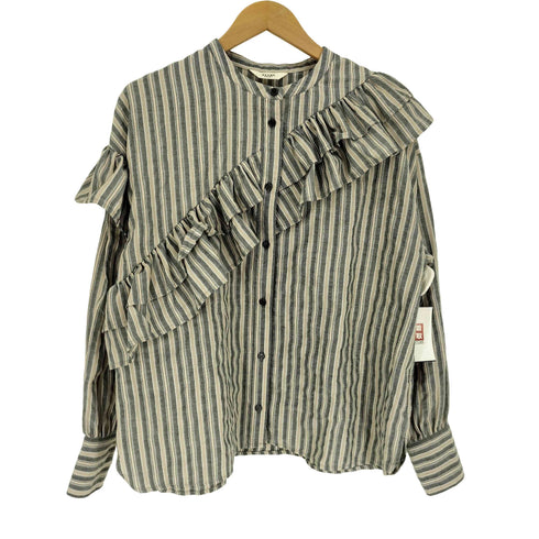 ビームスハート BEAMS HEART 25SS ストライプ フリル ブラウス レディース ONE SIZE