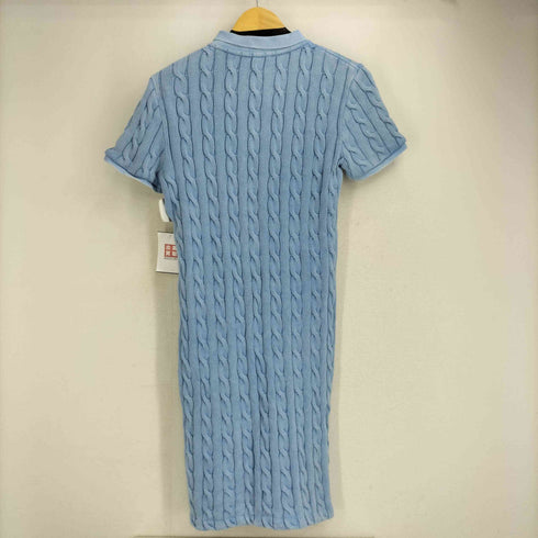 ポロラルフローレン POLO RALPH LAUREN スモールポニー刺繍 S/S ポロコットンケーブルニットワンピース レディース import:L