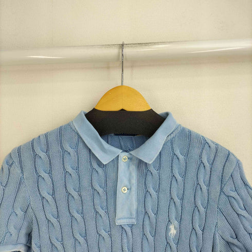 ポロラルフローレン POLO RALPH LAUREN スモールポニー刺繍 S/S ポロコットンケーブルニットワンピース レディース import:L
