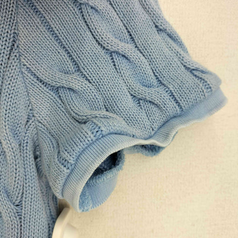 ポロラルフローレン POLO RALPH LAUREN スモールポニー刺繍 S/S ポロコットンケーブルニットワンピース レディース import:L