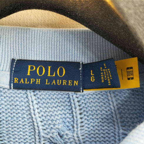 ポロラルフローレン POLO RALPH LAUREN スモールポニー刺繍 S/S ポロコットンケーブルニットワンピース レディース import:L