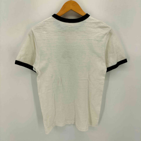ウエアハウス WAREHOUSE キャラクター フロント フロッキー プリント ロゴ リンガー Tシャツ メンズ JPN:S