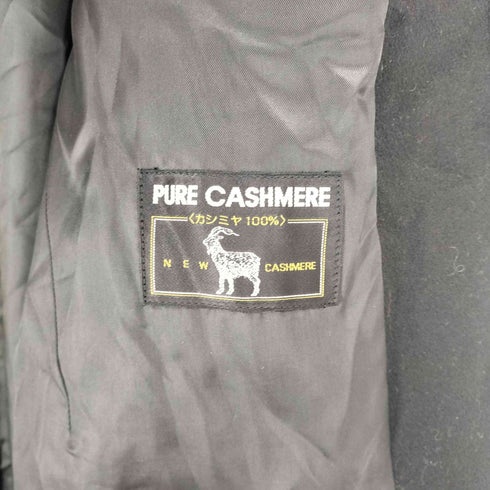 pure cashmere カシミヤ100比翼ステンカラーコート メンズ S