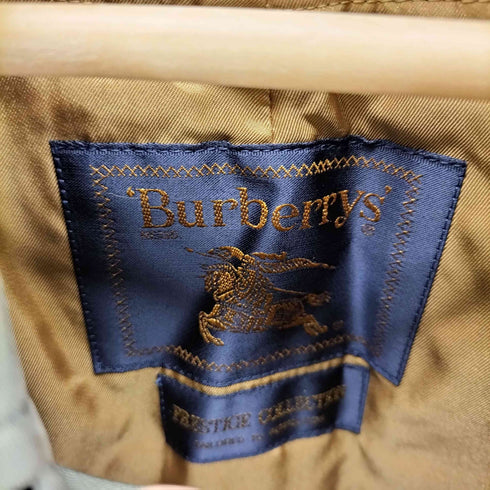 バーバリーズ BURBERRYS PRESTIGE COLLECTION 金タグ ノバチェックライナー付き 比翼ステンカラーコート 玉虫 玉蟲 メンズ