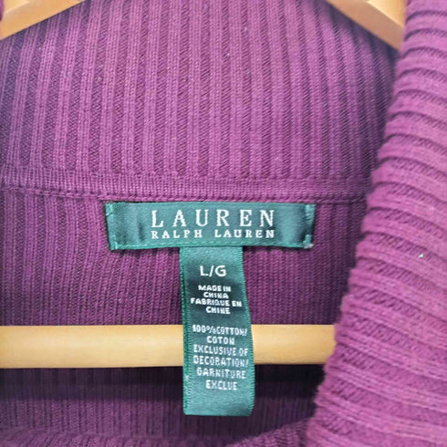 ローレンラルフローレン LAUREN RALPH LAUREN ネックロゴ刺繍タートルネックニット レディース L