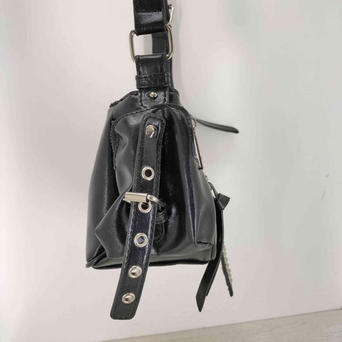 スタッズデザイン フェイクレザーショルダーバッグ メンズ