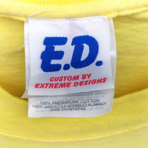 E.D. CUSTOM BY EXTREME DESIGNS HANES ボディ キャラクター モーターサイクル グラフィック プリント S/S クルーネック Tシャツ メンズ import:S