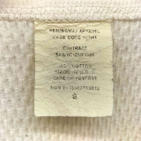 ユーエスアーミー U.S. ARMY HEMINGWAY APPAREL USA製 ハニカム サーマル L/S クルーネック Tシャツ メンズ import:S