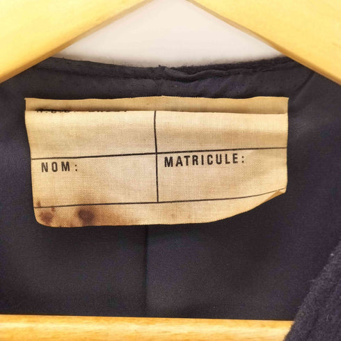 French Navy フランス 海軍 メルトン ウール ノーカラー ジャケット ハーフ コート メンズ
