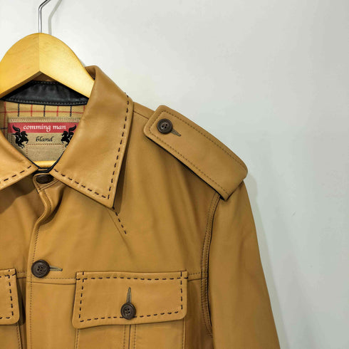 commming man エポレット 羊革 ラムレザー トラッカージャケット メンズ JPN:M