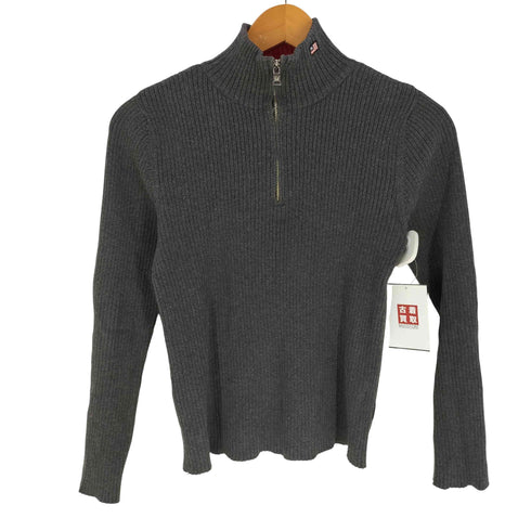 ポロジーンズ RL POLO JEANS CO. 細畝 ハーフジップ モックネック ニット レディース import:M
