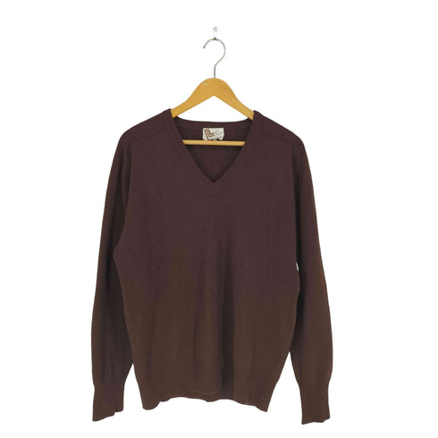 Neil Norman pure cashmere 2-PLYカシミヤVネックニット セーター メンズ import:L