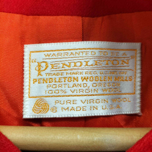 ペンドルトン PENDLETON 白タグ 金タグ ノーカラーウールジャケット レディース US:10