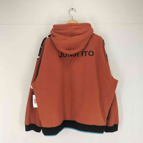 UNVESNO two joint autumn and winter printing tide brand loose plus fleece hooded sweater メンズ 3L