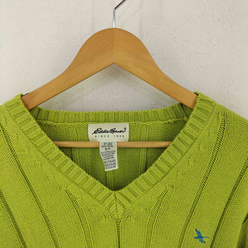 エディーバウアー Eddie Bauer 90S コットン Vネック ニット メンズ S
