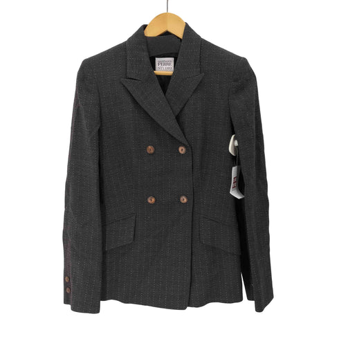 ジャンフランコフェレストゥーディオ GIANFRANCO FERRE STUDIO 90s イタリア製 ピークドラペルダブルテーラードジャケット レディース 12