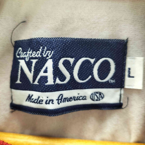NASCO 80-90S 両面プリント サテン ナイロン スタジャン ブルゾン メンズ import:L